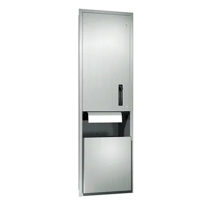 ASI 046921 Traditional™ Roll Paper Towel Dispenser & Waste Receptacle, Recessed
