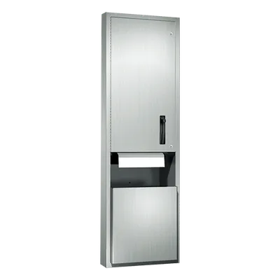 ASI 046921-6 Traditional™ Roll Paper Towel Dispenser & Waste Receptacle, Semi-Recessed