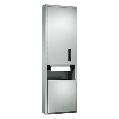 ASI 046921-9 Traditional™ Roll Paper Towel Dispenser & Waste Receptacle, Surface Mounted