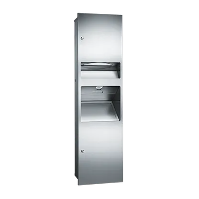 ASI 64672-2 Simplicity™ 3-in-1, Paper Towel Dispenser, High Speed Hand Dryer & Waste Receptacle, Recessed (208-240V)