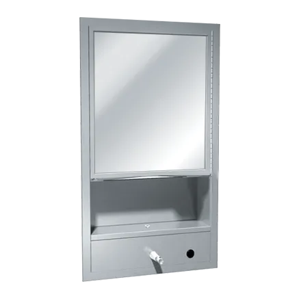 ASI 0430 Traditional™ All Purpose Cabinet, Shelves, Mirror, Towel & Liquid Soap Dispenser, Recessed