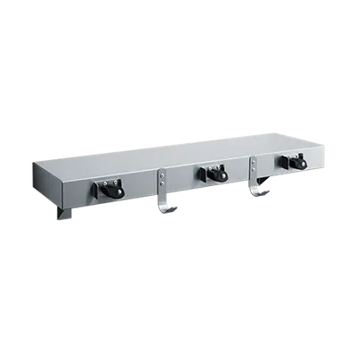 ASI 1315-3 Shelves, Utility Hook & Mop Strip w/ Drying Rod (2 Hooks, 3 Holders) 30”