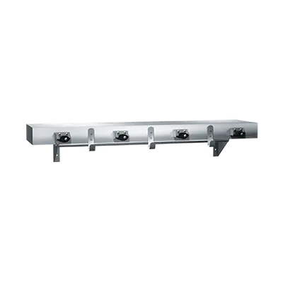 ASI 1315-4 Shelves, Utility Hook & Mop Strip w/ Drying Rod (3 Hooks, 4 Holders) 36”
