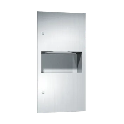 ASI 64623 Simplicity™ Paper Towel Dispenser (475 Multi, 350 C-Fold) & Waste Receptacle, Recessed