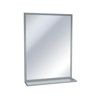 ASI 0605-1824 18" x 24" Interlok Angle Frame Plate Glass Mirror With Shelf