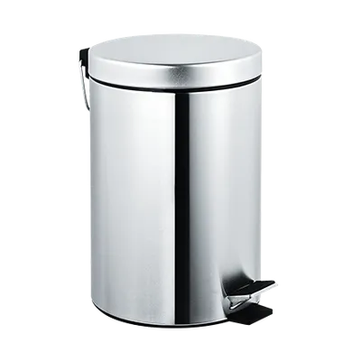 ASI 7317 Waste Receptacle, Pedal Activated Cover, Bright Finish