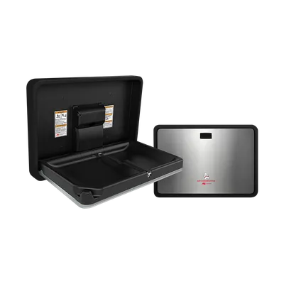 ASI 9024-41 Baby Changing Station, Horizontal, Plastic/Stainless Steel (Matte Black/Satin Finish), Surface Mounted