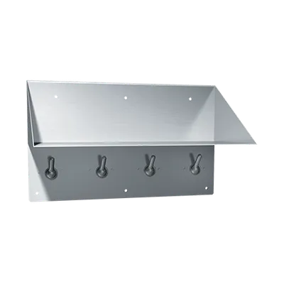 ASI 128-1 Book Shelf & Clothes Hook Strip, Front Mounting