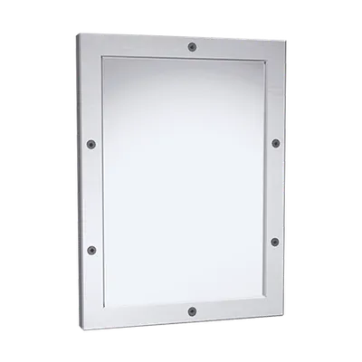 ASI 105-14 Framed Mirror, 20 Ga. #8 Mirror Polished Stainless Steel, Front Mount, 12” x 16”