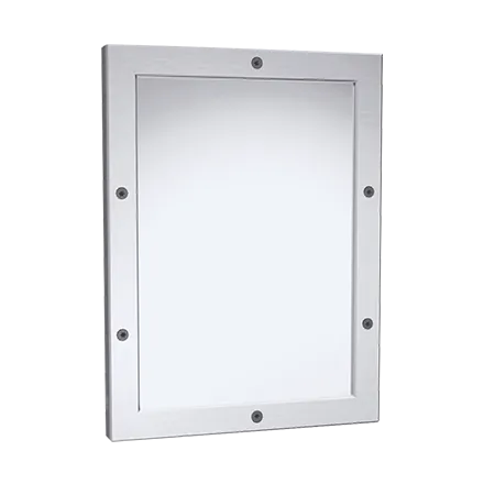 ASI 105-14 Framed Mirror, 20 Ga. #8 Mirror Polished Stainless Steel, Front Mount, 12” x 16”