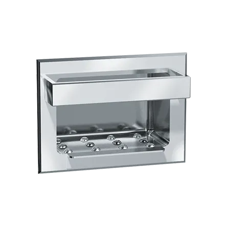ASI 0399 Soap Dish with Bar, Recessed, Wet Wall, Stainless Steel