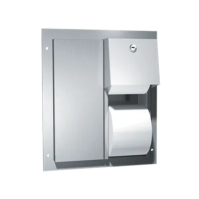 ASI 0032 Toilet Tissue Dispenser, Twin Hide-A-Roll, Partition Mounted