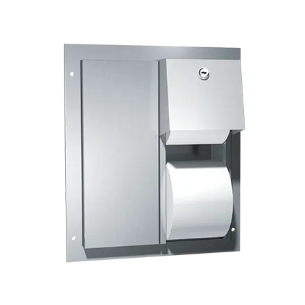 ASI 0032 Toilet Tissue Dispenser, Twin Hide-A-Roll, Partition Mounted