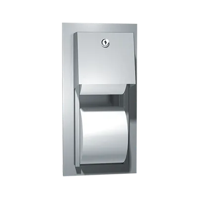 ASI 0031 Toilet Tissue Dispenser, Twin Hide-A-Roll, Recessed