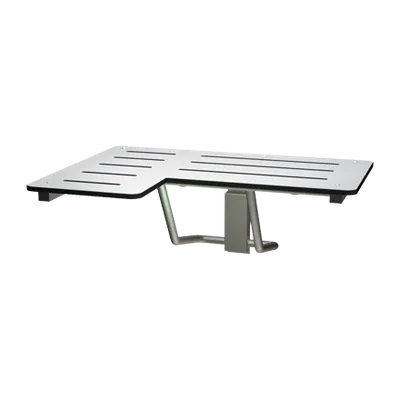 ASI 8206-R Folding Shower Seat, Solid Phenolic, White, L Shaped, 33" wide, Right Hand, ADA