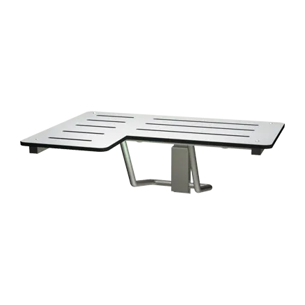 ASI 8206-R Folding Shower Seat, Solid Phenolic, White, L Shaped, 33" wide, Right Hand, ADA