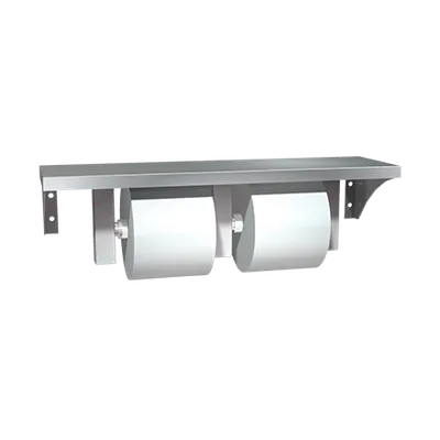 ASI 0697-GAL Shelf With Toilet Tissue Holder (Double), Surface Mounted