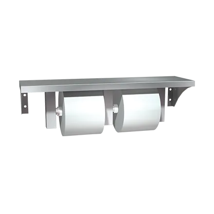 ASI 0697-GAL Shelf With Toilet Tissue Holder (Double), Surface Mounted