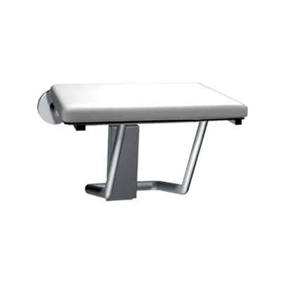 ASI 8204 Folding Shower Seat, Rectangular Padded Seat with Phenolic core, Compact 18" wide ADA