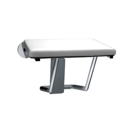 ASI 8204 Folding Shower Seat, Rectangular Padded Seat with Phenolic core, Compact 18" wide ADA