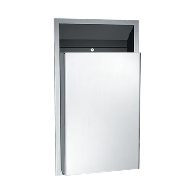 ASI 0458-CX Traditional™ Waste Receptacle (1/2” proj., 7-1/2” rec.), Semi-Recessed, 12 Gallons