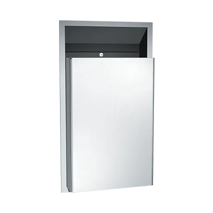ASI 0458-CX Traditional™ Waste Receptacle (1/2” proj., 7-1/2” rec.), Semi-Recessed, 12 Gallons