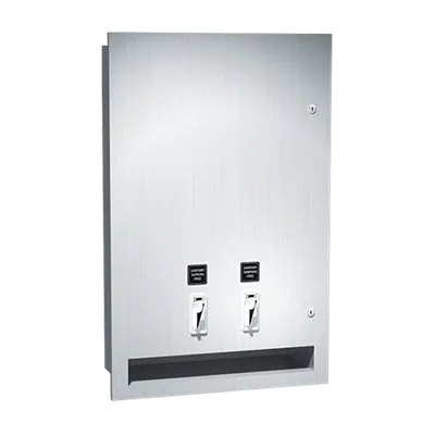 ASI 0468-25 Recessed Sanitary Napkin / Tampon Vendor (25¢ operation)