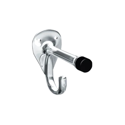 ASI 0714 Coat Hook and Bumper, Chrome Plated Brass, Surface Mounted