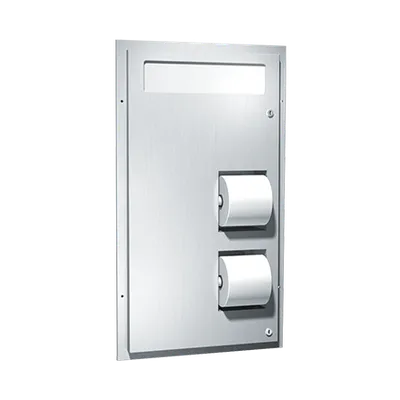 ASI 0484-HC Toilet Seat Cover & Toilet Tissue Dispenser, Dual Access for Handicapped, Partition Mounted