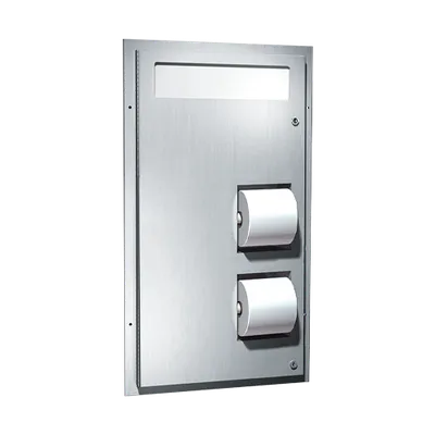ASI 0484 Toilet Seat Cover & Toilet Tissue Dispenser (Dual Access), Partition Mounted