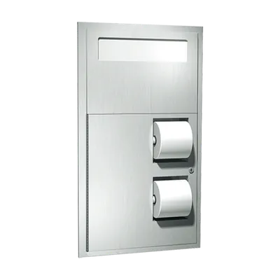 ASI 0485 Toilet Seat Cover & Toilet Tissue Dispenser, Recessed