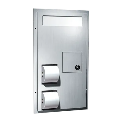 ASI 0481-HC Toilet Seat Cover & Toilet Tissue Dispenser w/ Napkin Disposal (Dual Access) for Handicapped