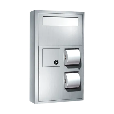 ASI 0483 Toilet Seat Cover & Toilet Tissue Dispenser w/ Napkin Disposal, Surface Mounted