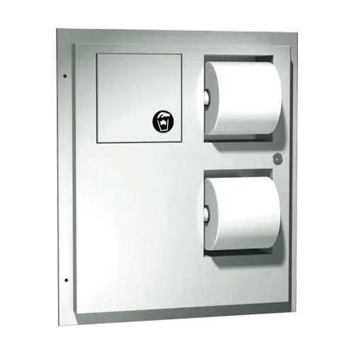 ASI 04813 Toilet Tissue Dispenser & Napkin Disposal (Dual Access), Partition Mounted