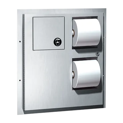 ASI 04813-HC Toilet Tissue Dispenser & Napkin Disposal (Dual Access) for Handicapped, Partition Mounted