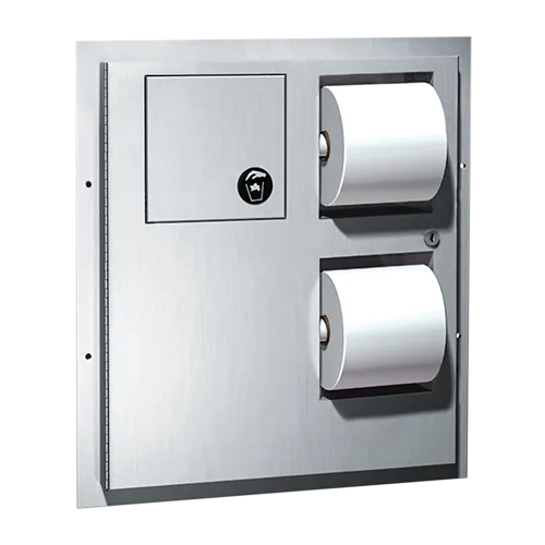 ASI 04813-HC Toilet Tissue Dispenser & Napkin Disposal (Dual Access) for Handicapped, Partition Mounted