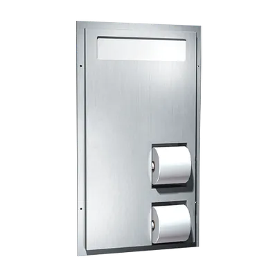 ASI 0484-HCR Toilet Seat Cover & Toilet Tissue Dispenser, Dual Access for Handicapped, Partition Mounted, Reverse