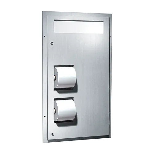 ASI 0484-R Toilet Seat Cover & Toilet Tissue Dispenser (Dual Access), Partition Mounted, Reverse