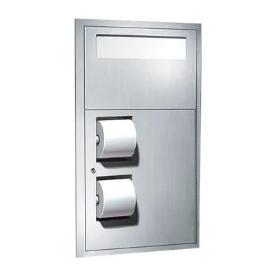 ASI 0485-R Toilet Seat Cover & Toilet Tissue Dispenser, Recessed, Reverse
