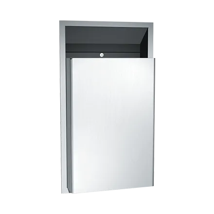 ASI 0458-DX Traditional™ Waste Receptacle (8” proj., 4” rec.), Semi-Recessed, 18 Gallons