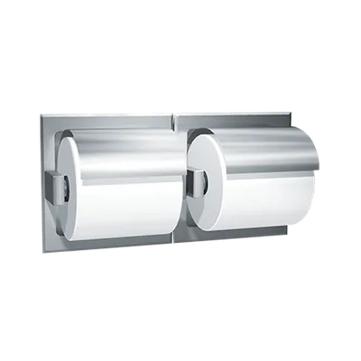 ASI 74022-HSD Satin Stainless Steel Double Toilet Paper Dispenser With Hood