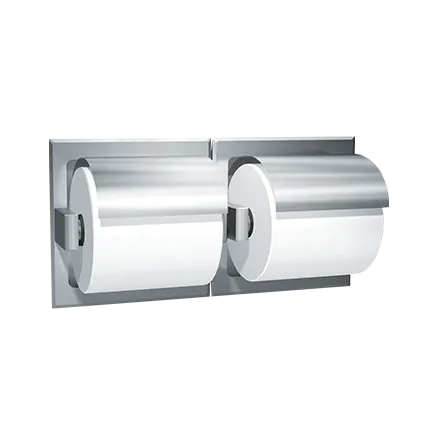 ASI 74022-HSD Satin Stainless Steel Double Toilet Paper Dispenser With Hood