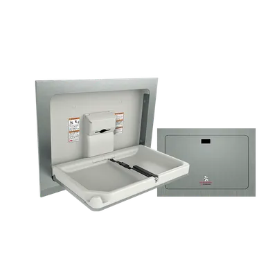 ASI 9018 Baby Changing Station, Horizontal, Stainless Steel, Recessed