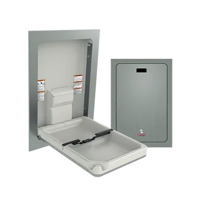 ASI 9017 Baby Changing Station, Vertical, Stainless Steel, Recessed