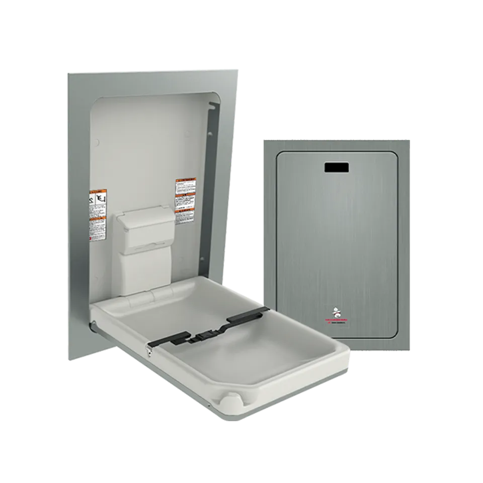ASI 9017 Baby Changing Station, Vertical, Stainless Steel, Recessed