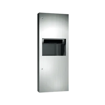 ASI 64696A-6 Simplicity™ Automatic Roll Paper Towel Dispenser & Waste Receptacle, Battery Operated, Semi-Recessed