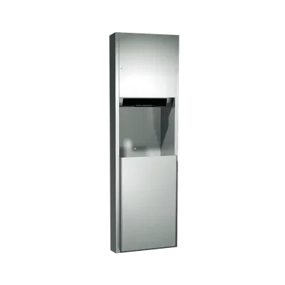 ASI 04692A-6 Traditional™ Automatic Roll Paper Towel Dispenser & Waste Receptacle, Battery Operated, Semi Recessed