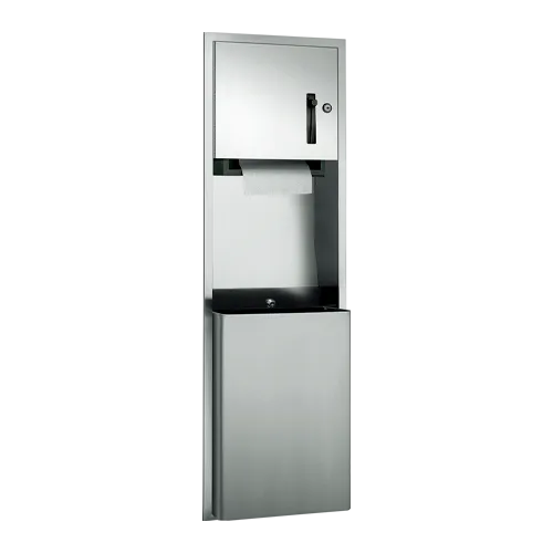 ASI 04692 Traditional™ Roll Paper Towel Dispenser & Waste Receptacle, Recessed