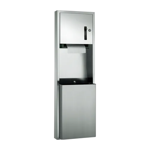 ASI 04692-6 Traditional™ Roll Paper Towel Dispenser & Waste Receptacle, Semi-Recessed