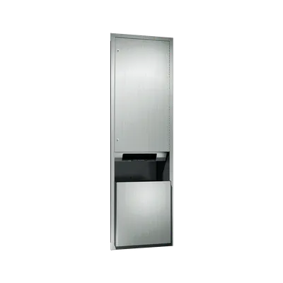 ASI 046921A Traditional™ Automatic Roll Paper Towel Dispenser & Waste Receptacle, Battery Operated, Recessed